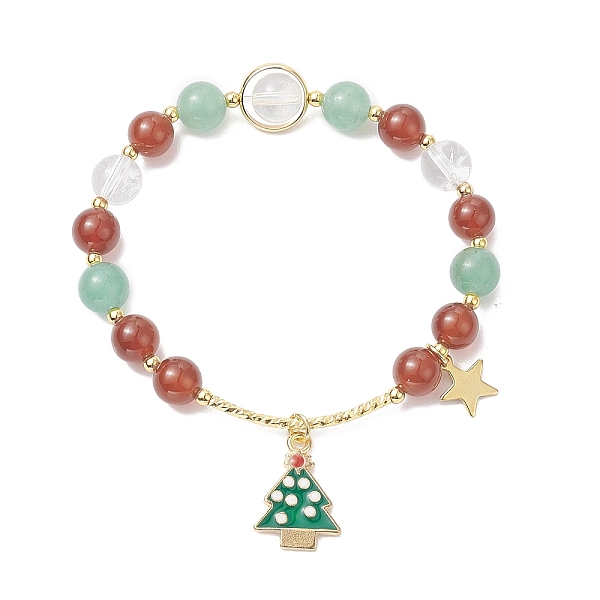 PandaHall Natural Mixed Gemtone Beaded Stretch Bracelets with Alloy Enamel Christmas Tree Charms, Colorful, Inner Diameter: 2-1/4 inch...
PandaHall Natural Mixed Gemtone Beaded Stretch Bracelets with Alloy Enamel Christmas Tree Charms, Colorful, Inner Diameter: 2-1/4 inch...