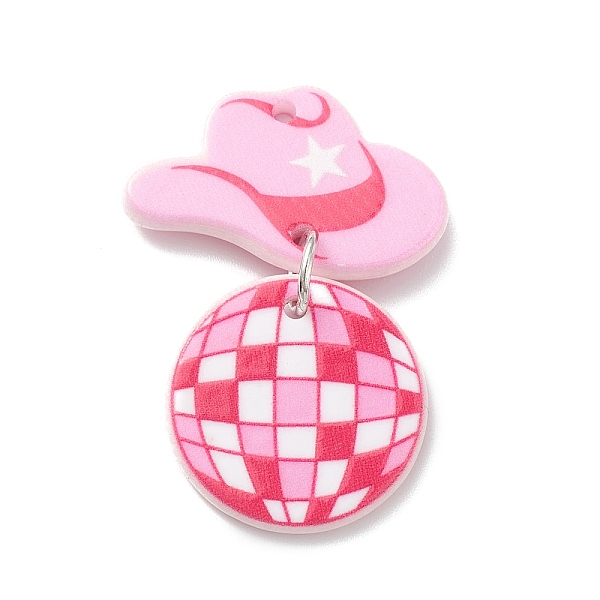 PandaHall Acrylic Pendants, with Iron Jump Ring, Hat, 39mm, Hole: 1.8mm Iron+Acrylic Hat Pink
PandaHall Acrylic Pendants, with Iron Jump Ring, Hat, 39mm, Hole: 1.8mm Iron+Acrylic Hat Pink