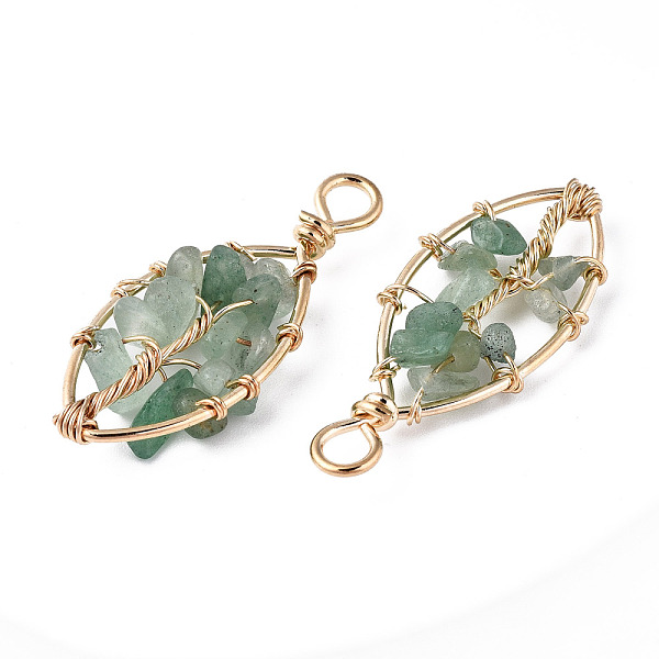 PandaHall Natural Green Aventurine Pendants, Golden Tone Brass Wire Wrapped, Tree, Oval, 40.5~44x17.5~19x6~7.5mm, Hole: 4mm Green Aventurine...
PandaHall Natural Green Aventurine Pendants, Golden Tone Brass Wire Wrapped, Tree, Oval, 40.5~44x17.5~19x6~7.5mm, Hole: 4mm Green Aventurine...