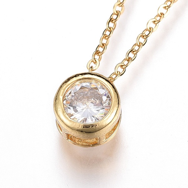 PandaHall 304 Stainless Steel Pendant Necklaces, with Cubic Zirconia, Flat Round, Clear, Golden, 17.7 inch(45.2cm) Cubic Zirconia Clear
PandaHall 304 Stainless Steel Pendant Necklaces, with Cubic Zirconia, Flat Round, Clear, Golden, 17.7 inch(45.2cm) Cubic Zirconia Clear