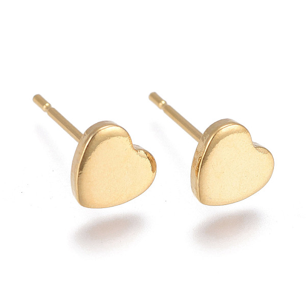 PandaHall 304 Stainless Steel Stud Earrings, Heart, Golden, 6x6x1mm, Pin: 0.6mm 304 Stainless Steel Heart
PandaHall 304 Stainless Steel Stud Earrings, Heart, Golden, 6x6x1mm, Pin: 0.6mm 304 Stainless Steel Heart