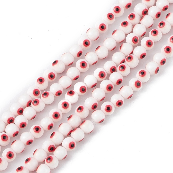 PandaHall Baking Painted Glass Beads, Round with Evil Eye, Indian Red, 6x5mm, Hole: 1.2mm, about 63~68pcs/strand, 13.70~15.04(34.8~38.2cm)..., White
PandaHall Baking Painted Glass Beads, Round with Evil Eye, Indian Red, 6x5mm, Hole: 1.2mm, about 63~68pcs/strand, 13.70~15.04(34.8~38.2cm)..., White