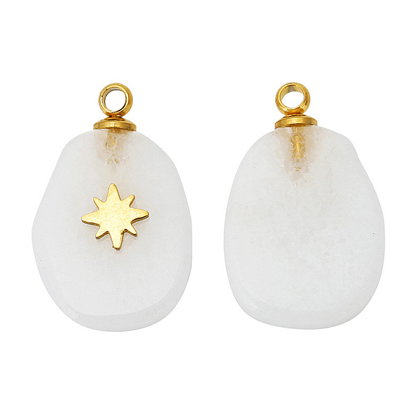 PandaHall Natural Quartz Crystal Pendants, Rock Crystal Pendants, Oval Charms with Golden Tone Stainless Steel Star Slice, 17x11mm, Hole...
PandaHall Natural Quartz Crystal Pendants, Rock Crystal Pendants, Oval Charms with Golden Tone Stainless Steel Star Slice, 17x11mm, Hole...