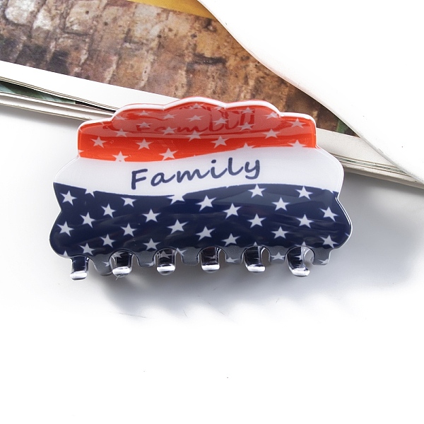 PandaHall Independence Day PVC Plastic Claw Hair Clips, for Women Girls, Flag with Word Family, Dark Blue, 46x81x47mm PVC Flag
PandaHall Independence Day PVC Plastic Claw Hair Clips, for Women Girls, Flag with Word Family, Dark Blue, 46x81x47mm PVC Flag