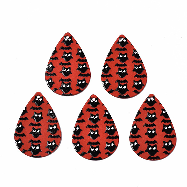 PandaHall Spray Painted Iron Pendants, Rubberized Style, 3D Printed, Halloween Owl and Bat Print Pattern, Teardrop, FireBrick..., Red
PandaHall Spray Painted Iron Pendants, Rubberized Style, 3D Printed, Halloween Owl and Bat Print Pattern, Teardrop, FireBrick..., Red