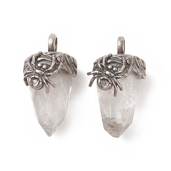 PandaHall Natural Quartz Crystal Pendants, Rock Crystal Pendants, Faceted Acorn Charms, with Antique Silver Tone Brass Spider Findings...
PandaHall Natural Quartz Crystal Pendants, Rock Crystal Pendants, Faceted Acorn Charms, with Antique Silver Tone Brass Spider Findings...