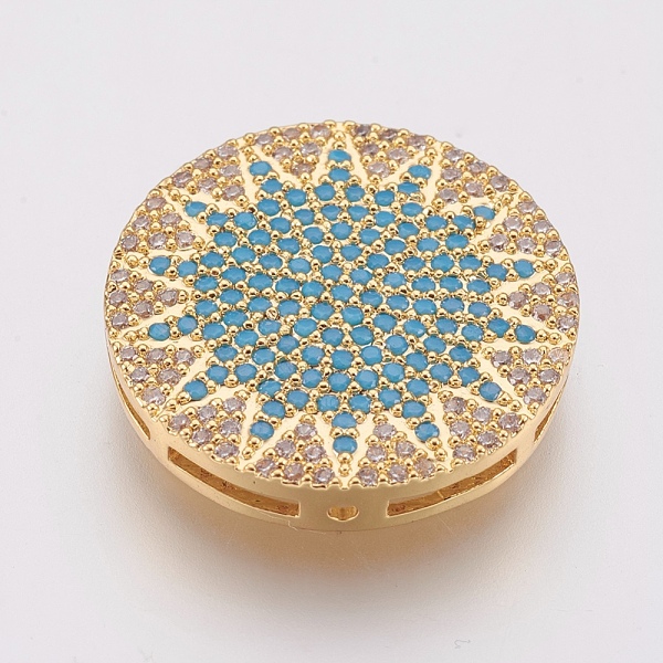 PandaHall Eco-Friendly Brass Micro Pave Cubic Zirconia Beads, Lead Free & Cadmium Free, Flat Round with Sun, Golden, 19.5x3.5mm, Hole: 1mm...
PandaHall Eco-Friendly Brass Micro Pave Cubic Zirconia Beads, Lead Free & Cadmium Free, Flat Round with Sun, Golden, 19.5x3.5mm, Hole: 1mm...