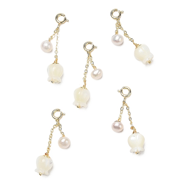 PandaHall Natural Trochid Shell Flower Pendant Decoration, Natural Pearl Tassel Ornament, with Brass Lobster Claw Clasps, Real 14K Gold...
PandaHall Natural Trochid Shell Flower Pendant Decoration, Natural Pearl Tassel Ornament, with Brass Lobster Claw Clasps, Real 14K Gold...