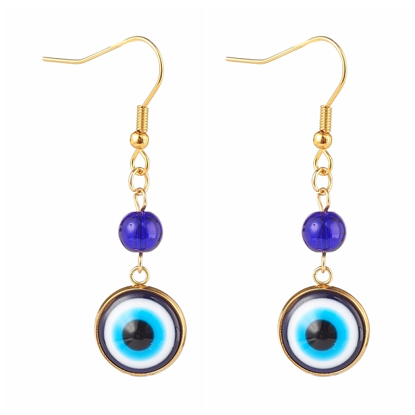 PandaHall Vacuum Plating 304 Stainless Steel Dangle Earrings, with Resin Evil Eye, Golden, 50mm, Pin: 0.7mm Resin Evil Eye
PandaHall Vacuum Plating 304 Stainless Steel Dangle Earrings, with Resin Evil Eye, Golden, 50mm, Pin: 0.7mm Resin Evil Eye