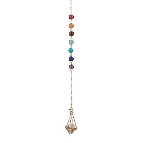 PandaHall Chakra Mixed Synthetic & Natural Round Gemstone Pointed Dowsing Pendulums, Brass Macrame Pouch Stone Holder, Golden, 264mm Mixed...
PandaHall Chakra Mixed Synthetic & Natural Round Gemstone Pointed Dowsing Pendulums, Brass Macrame Pouch Stone Holder, Golden, 264mm Mixed...