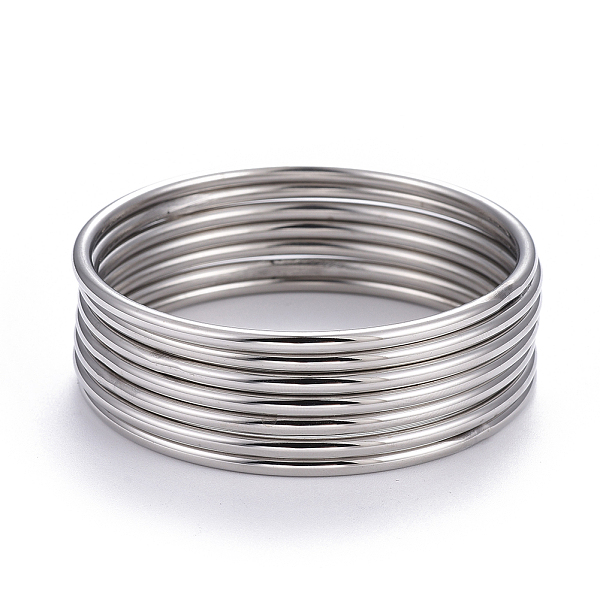 PandaHall Fashion 304 Stainless Steel Buddhist Bangle Sets, Stainless Steel Color, 2-5/8 inch(6.8cm), 7pcs/set 304 Stainless Steel
PandaHall Fashion 304 Stainless Steel Buddhist Bangle Sets, Stainless Steel Color, 2-5/8 inch(6.8cm), 7pcs/set 304 Stainless Steel