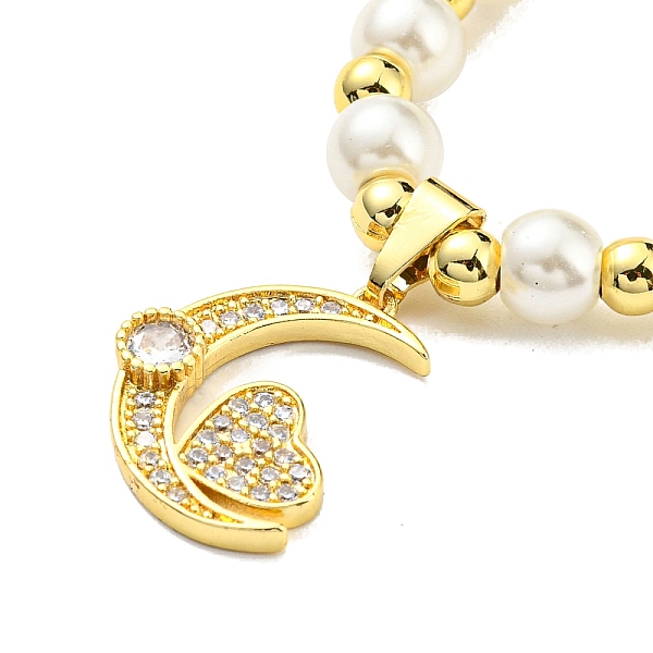 PandaHall Vacuum Plating Cubic Zirconia and Rhinestone Moon Pendant Necklace, with Plasit Pearl Beaded Chains, 201 Stainless Steel Necklace...
PandaHall Vacuum Plating Cubic Zirconia and Rhinestone Moon Pendant Necklace, with Plasit Pearl Beaded Chains, 201 Stainless Steel Necklace...