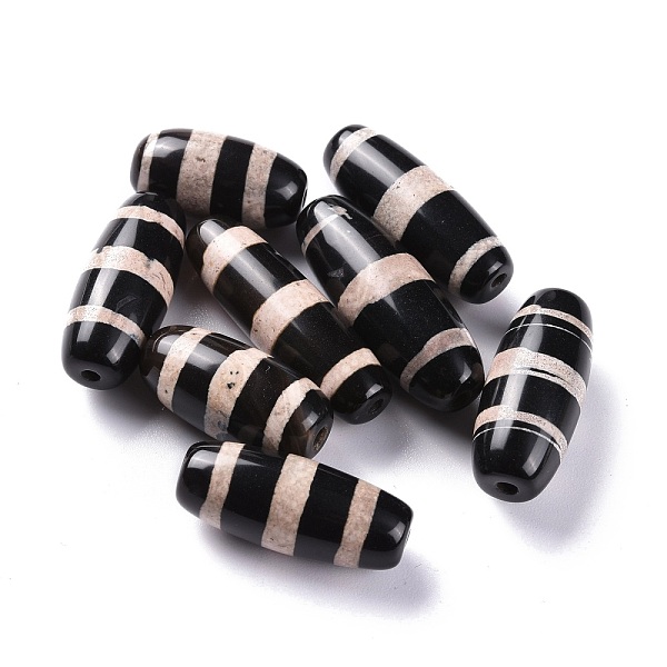 PandaHall Dyed Tibetan Style Striped dZi Beads, Natural Agate Beads, Rice, 11.5~13x25~37.5mm, Hole: 2mm Tibetan Agate Rice Black
PandaHall Dyed Tibetan Style Striped dZi Beads, Natural Agate Beads, Rice, 11.5~13x25~37.5mm, Hole: 2mm Tibetan Agate Rice Black
