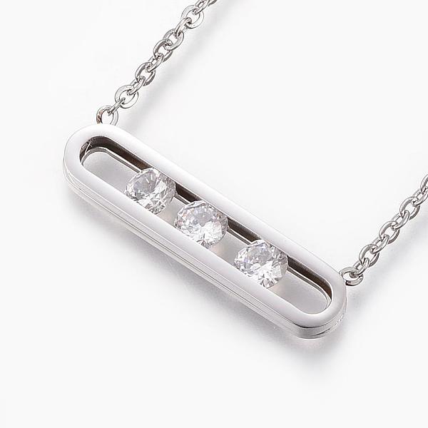 PandaHall 304 Stainless Steel Pendant Necklaces, with Cubic Zirconia and Lobster Claw Clasps, Cable Chains, Rectangle, Stainless Steel Color..., Clear
PandaHall 304 Stainless Steel Pendant Necklaces, with Cubic Zirconia and Lobster Claw Clasps, Cable Chains, Rectangle, Stainless Steel Color..., Clear