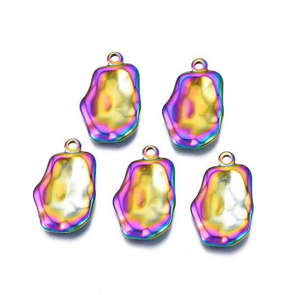 PandaHall Ion Plating(IP) 304 Stainless Steel Pendants, Nuggets, Rainbow Color, 26x16x3mm, Hole: 2mm 304 Stainless Steel Nuggets
PandaHall Ion Plating(IP) 304 Stainless Steel Pendants, Nuggets, Rainbow Color, 26x16x3mm, Hole: 2mm 304 Stainless Steel Nuggets