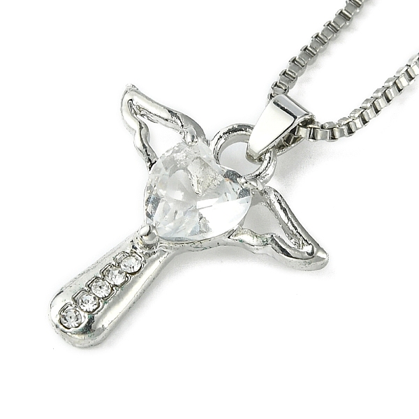 PandaHall Cubic Zirconia Fairy with Heart Pendant Necklace with Box Chains, Platinum Zinc Alloy Jewelry for Women, Clear, 18.98 inch(48.2cm)...
PandaHall Cubic Zirconia Fairy with Heart Pendant Necklace with Box Chains, Platinum Zinc Alloy Jewelry for Women, Clear, 18.98 inch(48.2cm)...