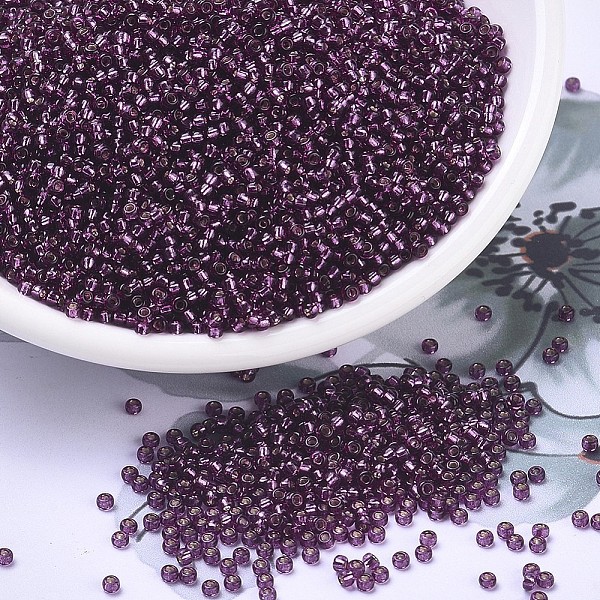 PandaHall MIYUKI Round Rocailles Beads, Japanese Seed Beads, 11/0, (RR1342) Dyed Silverlined Raspberry, 2x1.3mm, Hole: 0.8mm, about..., Purple
PandaHall MIYUKI Round Rocailles Beads, Japanese Seed Beads, 11/0, (RR1342) Dyed Silverlined Raspberry, 2x1.3mm, Hole: 0.8mm, about..., Purple