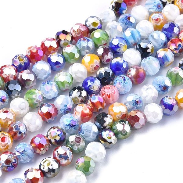 PandaHall Faceted Round Handmade Millefiori Glass Beads Strands, AB Color Plated, Mixed Color, 9.5~10mm, Hole: 1.5mm, about 38pcs/strand..., Multicolor
PandaHall Faceted Round Handmade Millefiori Glass Beads Strands, AB Color Plated, Mixed Color, 9.5~10mm, Hole: 1.5mm, about 38pcs/strand..., Multicolor