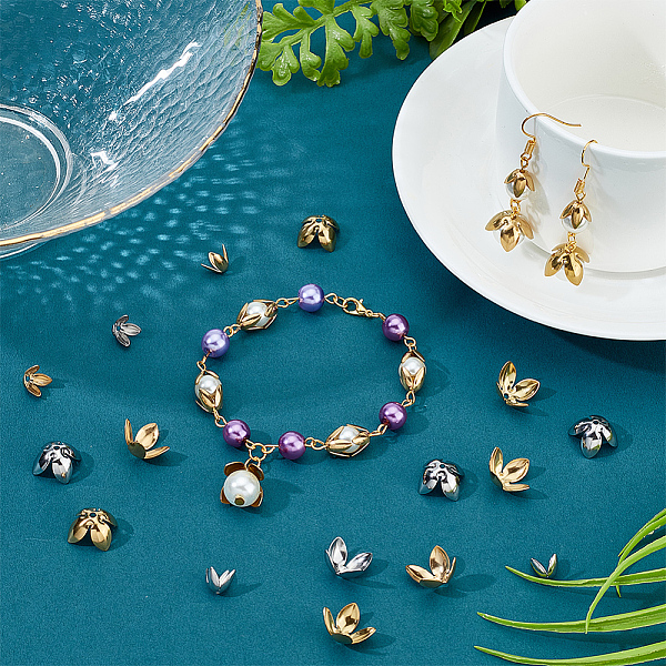 PandaHall Unicraftale 80Pcs 4 Style 304 Stainless Steel Bead Caps, 4-Petal, Flower, Mixed Color, 9~14.5x9~15x6.5~7.5mm, Hole: 1.4~1.6mm...
PandaHall Unicraftale 80Pcs 4 Style 304 Stainless Steel Bead Caps, 4-Petal, Flower, Mixed Color, 9~14.5x9~15x6.5~7.5mm, Hole: 1.4~1.6mm...
