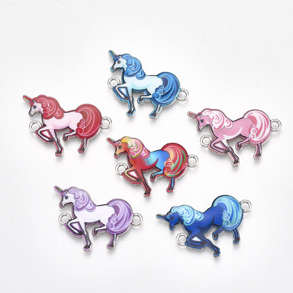 PandaHall Printed Alloy Links connectors, with Enamel, Unicorn, Platinum, Mixed Color, 21x24.5x2mm, Hole: 2mm Alloy Unicorn Multicolor
PandaHall Printed Alloy Links connectors, with Enamel, Unicorn, Platinum, Mixed Color, 21x24.5x2mm, Hole: 2mm Alloy Unicorn Multicolor