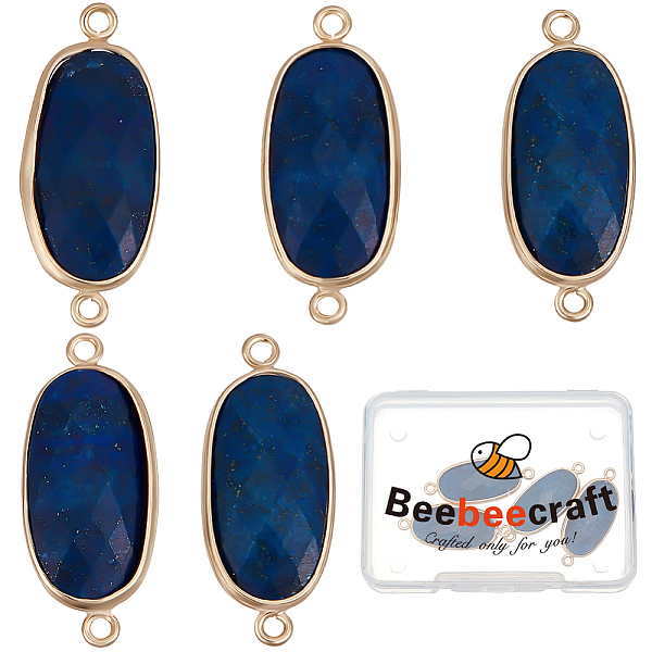 PandaHall Beebeecraft 5Pcs Natural Lapis Lazuli Connector Charms, with Light Gold Plated Edge Brass Loops, Faceted Oval Links, 27x11x5.5mm...
PandaHall Beebeecraft 5Pcs Natural Lapis Lazuli Connector Charms, with Light Gold Plated Edge Brass Loops, Faceted Oval Links, 27x11x5.5mm...