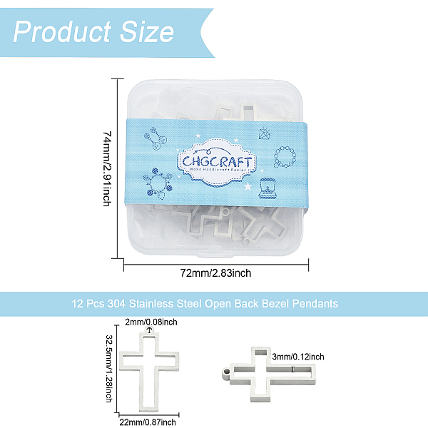 PandaHall CHGCRAFT 12Pcs Hollow Cross Frame Pendants 304 Stainless Steel Open Back Bezel Pressed Flower Cross Frame Blanks for DIY UV Resin...
PandaHall CHGCRAFT 12Pcs Hollow Cross Frame Pendants 304 Stainless Steel Open Back Bezel Pressed Flower Cross Frame Blanks for DIY UV Resin...