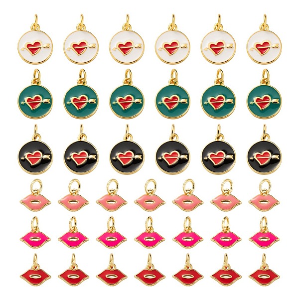 PandaHall 12Pcs 6 Style Golden Plated Brass with Jump Rings Enamel Pendants, Valentine's Day, Flat Round & Lip, Mixed Color, 2pcs/style..., Multicolor
PandaHall 12Pcs 6 Style Golden Plated Brass with Jump Rings Enamel Pendants, Valentine's Day, Flat Round & Lip, Mixed Color, 2pcs/style..., Multicolor
