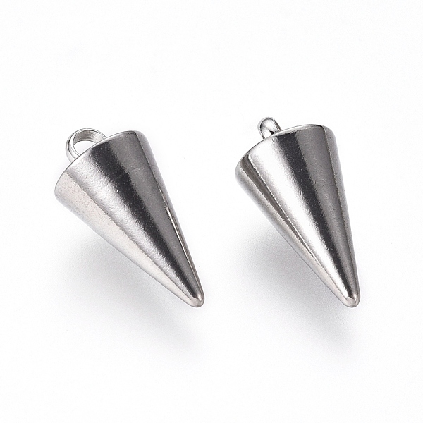 PandaHall 304 Stainless Steel Pendants, Spike/Cone, Stainless Steel Color, 13.5x7mm, Hole: 2mm 304 Stainless Steel Cone
PandaHall 304 Stainless Steel Pendants, Spike/Cone, Stainless Steel Color, 13.5x7mm, Hole: 2mm 304 Stainless Steel Cone
