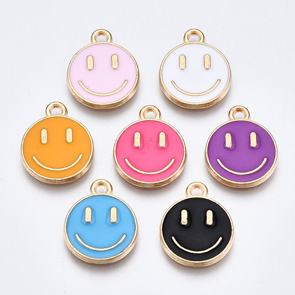 PandaHall Alloy Enamel Charms, Cadmium Free & Lead Free, Smiling Face, Light Gold, Mixed Color, 14.5x12x1.5mm, Hole: 1.5mm Alloy+Enamel Flat..., Multicolor
PandaHall Alloy Enamel Charms, Cadmium Free & Lead Free, Smiling Face, Light Gold, Mixed Color, 14.5x12x1.5mm, Hole: 1.5mm Alloy+Enamel Flat..., Multicolor