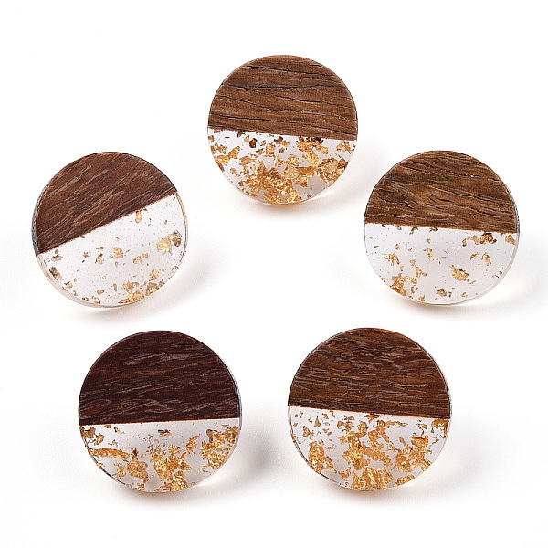 PandaHall Resin & Walnut Wood Flat Round Stud Earrings with 304 Stainless Steel Pin for Women, Gold, 18mm, Pin: 0.7mm Wood Flat Round Gold
PandaHall Resin & Walnut Wood Flat Round Stud Earrings with 304 Stainless Steel Pin for Women, Gold, 18mm, Pin: 0.7mm Wood Flat Round Gold