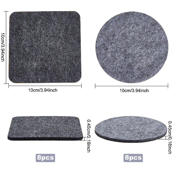 PandaHall BENECREAT 16Pcs 4.5mm Thick Black Self Adhesive Felt Coasters 10x10cm Square and Round Absorbent Cup Mat, Protect Furniture from...
PandaHall BENECREAT 16Pcs 4.5mm Thick Black Self Adhesive Felt Coasters 10x10cm Square and Round Absorbent Cup Mat, Protect Furniture from...