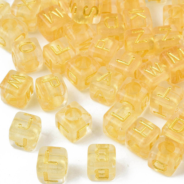 PandaHall Transparent Golden Plating Acrylic Beads, Metal Enlaced, Cube, Random Mixed Letters, 6x6x6mm, Hole: 3mm, about 2995pcs/500g..., Gold
PandaHall Transparent Golden Plating Acrylic Beads, Metal Enlaced, Cube, Random Mixed Letters, 6x6x6mm, Hole: 3mm, about 2995pcs/500g..., Gold