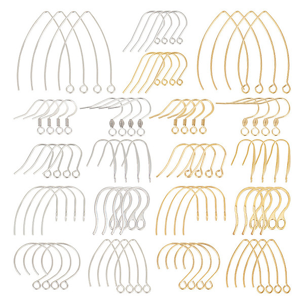 PandaHall Unicraftale 304 Stainless Steel Earring Hooks, Ear Wire, Golden & Stainless Steel Color, 74x72x17mm, 80pcs/box 304 Stainless Steel
PandaHall Unicraftale 304 Stainless Steel Earring Hooks, Ear Wire, Golden & Stainless Steel Color, 74x72x17mm, 80pcs/box 304 Stainless Steel