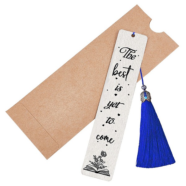 PandaHall CRASPIRE DIY Rectangle Bookmark Making Kits, Including Stainless Steel Bookmark Card, Polyester Tassel, Floral Pattern, Card..., Blue
PandaHall CRASPIRE DIY Rectangle Bookmark Making Kits, Including Stainless Steel Bookmark Card, Polyester Tassel, Floral Pattern, Card..., Blue