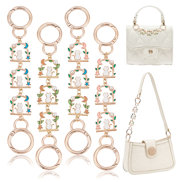 PandaHall Cat with Swing Alloy Enamel Link Purse Strap Extenders, with Spring Gate Rings, Mixed Color, 16.2cm, 4 colors, 1pc/color, 4pcs/set..., Multicolor
PandaHall Cat with Swing Alloy Enamel Link Purse Strap Extenders, with Spring Gate Rings, Mixed Color, 16.2cm, 4 colors, 1pc/color, 4pcs/set..., Multicolor
