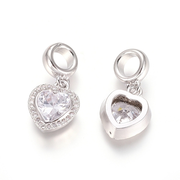 PandaHall Brass Micro Pave Cubic Zirconia European Dangle Charms, Large Hole Pendants, Heart, Clear, Platinum, 22mm, Hole: 5mm Brass+Cubic...
PandaHall Brass Micro Pave Cubic Zirconia European Dangle Charms, Large Hole Pendants, Heart, Clear, Platinum, 22mm, Hole: 5mm Brass+Cubic...