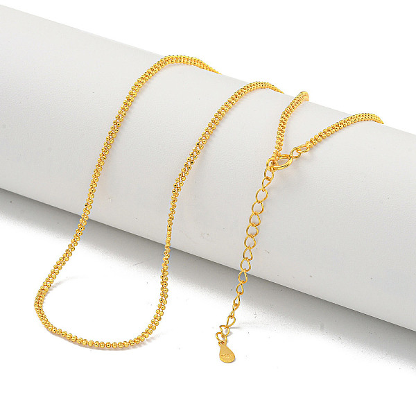 PandaHall 925 Sterling Silver Double Ball Chain Necklaces, Real 18K Gold Plated, 15.79 inch(40.1cm) Sterling Silver
PandaHall 925 Sterling Silver Double Ball Chain Necklaces, Real 18K Gold Plated, 15.79 inch(40.1cm) Sterling Silver