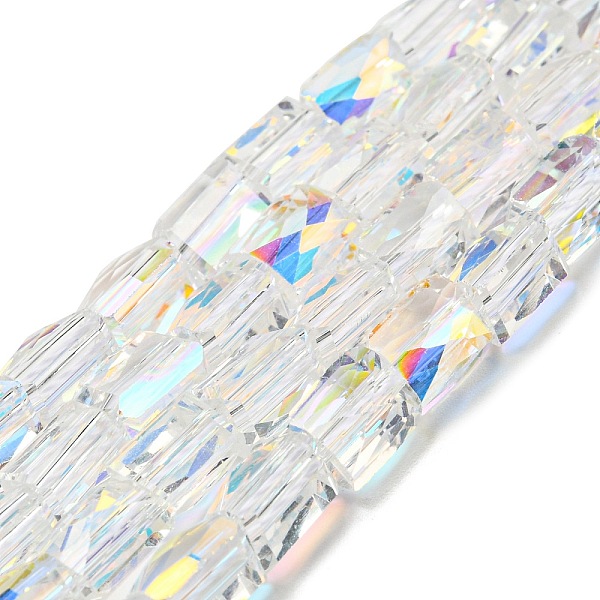 PandaHall Electroplate Glass Beads Strands, AB Color, Faceted, Column, Clear AB, 7x6x5~5.5mm, Hole: 1.2mm, about 58pcs/strand, 15.75 inch..., White
PandaHall Electroplate Glass Beads Strands, AB Color, Faceted, Column, Clear AB, 7x6x5~5.5mm, Hole: 1.2mm, about 58pcs/strand, 15.75 inch..., White