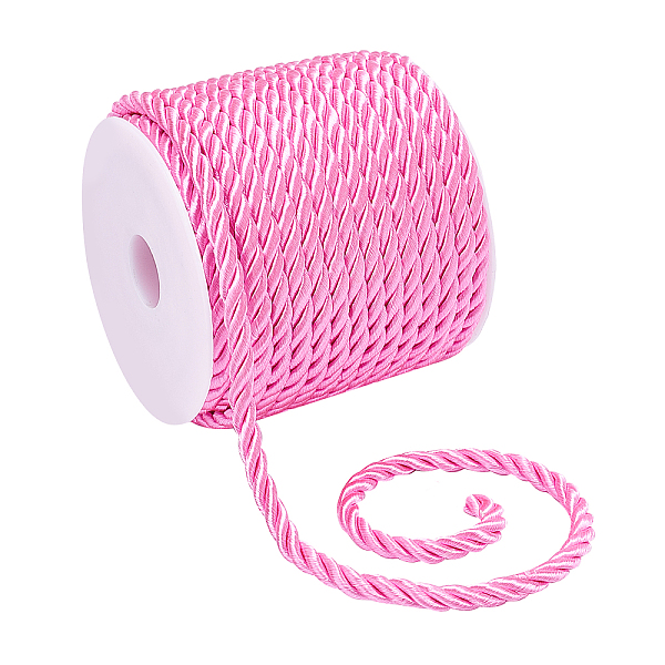 PandaHall 3-Ply Polyester Braided Cord, Twisted Rope, for DIY Cord Jewelry Findings, Hot Pink, 5mm, about 18m/roll Polyester
PandaHall 3-Ply Polyester Braided Cord, Twisted Rope, for DIY Cord Jewelry Findings, Hot Pink, 5mm, about 18m/roll Polyester