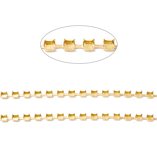 PandaHall 50M Rectangle Brass Rhinestone Claw Setting Chains, Golden, 3x2.5x2.7mm, Tray: 2.5x2mm Brass Rectangle
PandaHall 50M Rectangle Brass Rhinestone Claw Setting Chains, Golden, 3x2.5x2.7mm, Tray: 2.5x2mm Brass Rectangle