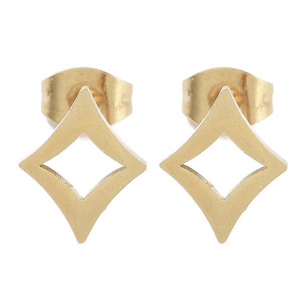PandaHall Vacuum Plating 304 Stainless Steel Stud Earrings for Women, Hollow Rhombus, Golden, 10.5x8.5mm 304 Stainless Steel Rhombus
PandaHall Vacuum Plating 304 Stainless Steel Stud Earrings for Women, Hollow Rhombus, Golden, 10.5x8.5mm 304 Stainless Steel Rhombus
