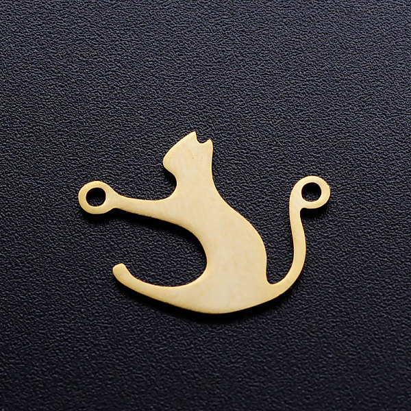 PandaHall 201 Stainless Steel Kitten Links connectors, Cat Silhouette, Golden, 19x15x1mm, Hole: 1.5mm 201 Stainless Steel Cat Shape
PandaHall 201 Stainless Steel Kitten Links connectors, Cat Silhouette, Golden, 19x15x1mm, Hole: 1.5mm 201 Stainless Steel Cat Shape