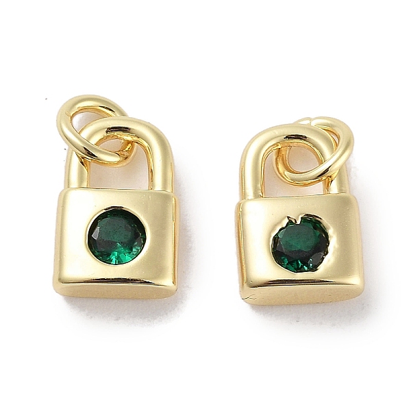 PandaHall Brass Micro Pave Cubic Zirconia Charms, with Jump Ring, Lock, Real 18K Gold Plated, Green, 9x5.5x2.5mm, Hole: 1.6mm Brass+Cubic...
PandaHall Brass Micro Pave Cubic Zirconia Charms, with Jump Ring, Lock, Real 18K Gold Plated, Green, 9x5.5x2.5mm, Hole: 1.6mm Brass+Cubic...