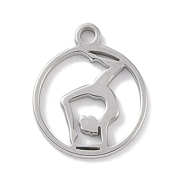 PandaHall 304 Stainless Steel Charms, Laser Cut, Stainless Steel Color, Yoga, 12x10x1mm, Hole: 1mm 304 Stainless Steel Body
PandaHall 304 Stainless Steel Charms, Laser Cut, Stainless Steel Color, Yoga, 12x10x1mm, Hole: 1mm 304 Stainless Steel Body
