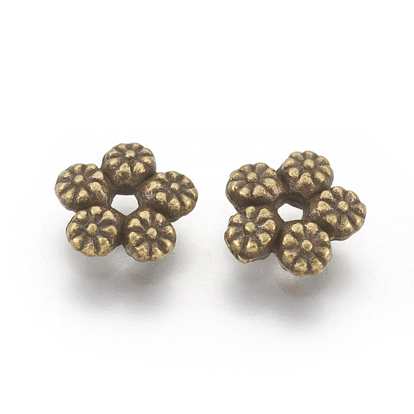 PandaHall Tibetan Style Alloy Spacer Beads, Flower, Antique Bronze, Lead Free & Cadmium Free & Nickel Free, 7x7x2mm, Hole: 1mm Alloy Flower
PandaHall Tibetan Style Alloy Spacer Beads, Flower, Antique Bronze, Lead Free & Cadmium Free & Nickel Free, 7x7x2mm, Hole: 1mm Alloy Flower