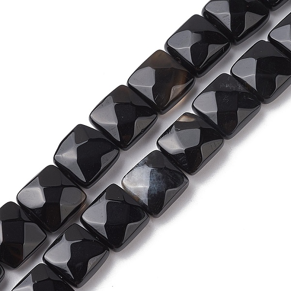 PandaHall Natural Black Agate Beads Strands, Faceted Square, 10x10x5mm, Hole: 1.2mm, about 20pcs/strand, 7.95''(20.2cm) Black Agate Square
PandaHall Natural Black Agate Beads Strands, Faceted Square, 10x10x5mm, Hole: 1.2mm, about 20pcs/strand, 7.95''(20.2cm) Black Agate Square