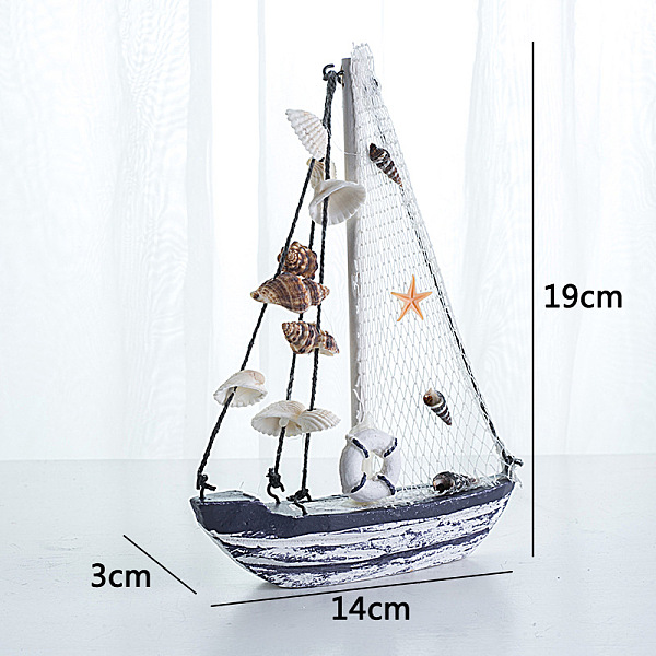 PandaHall Mediterranean Style Wooden Sailing Boats, Home Display Decorations, with Natural Shell, Cotton Thread, Resin Findings, Starfish..., White
PandaHall Mediterranean Style Wooden Sailing Boats, Home Display Decorations, with Natural Shell, Cotton Thread, Resin Findings, Starfish..., White