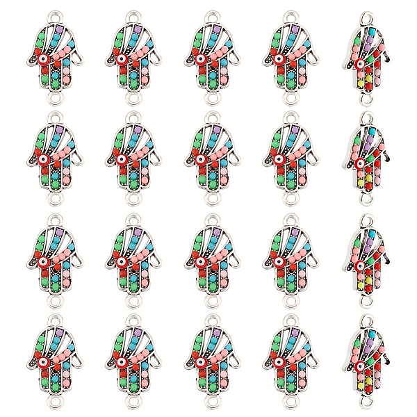 PandaHall ARRICRAFT 20Pcs Zinc Alloy Enamel Connector Charms, Hamsa Hand/Hand of Miriam with Evil Eye, Mixed Color, Antique Silver...
PandaHall ARRICRAFT 20Pcs Zinc Alloy Enamel Connector Charms, Hamsa Hand/Hand of Miriam with Evil Eye, Mixed Color, Antique Silver...