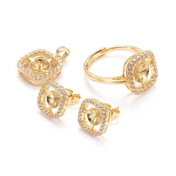 PandaHall Brass Finger Ring & Pendants & Stud Earrings Findings, with Cubic Zirconia, for Half Drilled Beads, Long-Lasting Plated, Square..., Clear
PandaHall Brass Finger Ring & Pendants & Stud Earrings Findings, with Cubic Zirconia, for Half Drilled Beads, Long-Lasting Plated, Square..., Clear