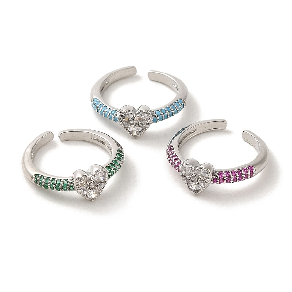 PandaHall Rack Plating Brass Micro Pave Cubic Zirconia Cuff Rings, Long-Lasting Plated, Lead Free & Cadmium Free, Heart, Mixed Color..., Multicolor
PandaHall Rack Plating Brass Micro Pave Cubic Zirconia Cuff Rings, Long-Lasting Plated, Lead Free & Cadmium Free, Heart, Mixed Color..., Multicolor